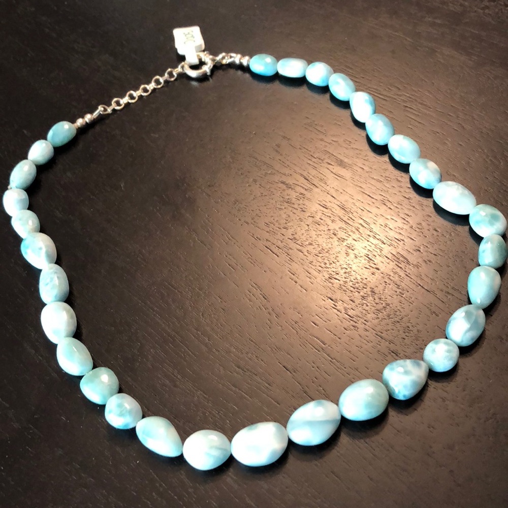Natural larimar necklace